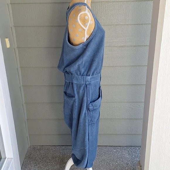 Free People FP Movement Timko XL Navy Blue Barrel Leg Athletic Sporty Jumpsuit - Picture 13 of 16